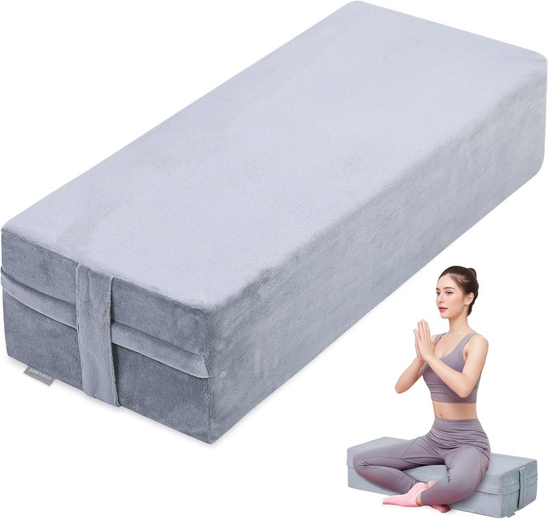 GOFORIT Yoga Bolster Pillow for Meditation and Support，Rectangular Meditation Pillow for Restorative Yoga，26.5"X9.5" X6" - Image 1